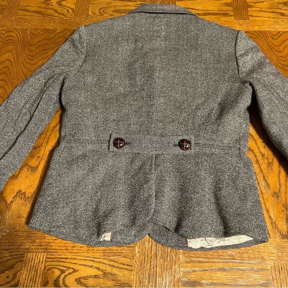 Banana Republic Women's Wool Blend Cropped Blazer in Brown Tweed Sz 4 Outlander - Picture 14 of 16